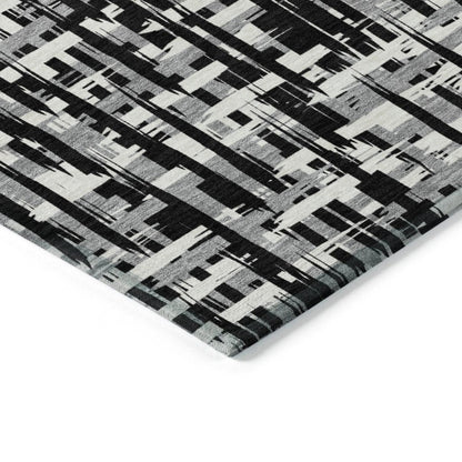 LOOMLAN Rugs Ayani Black Washable Indoor-Outdoor Rug