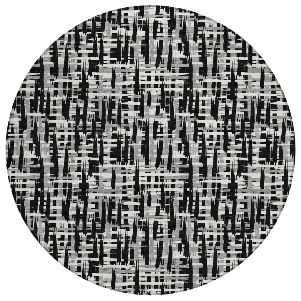 LOOMLAN Rugs Ayani Black Washable Indoor-Outdoor Rug