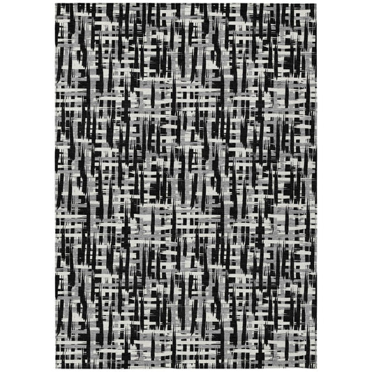 LOOMLAN Rugs Ayani Black Washable Indoor-Outdoor Rug