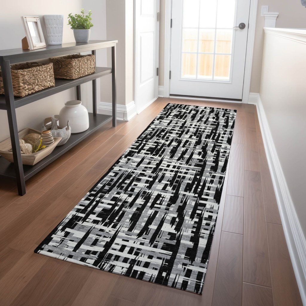 LOOMLAN Rugs Ayani Black Washable Indoor-Outdoor Rug