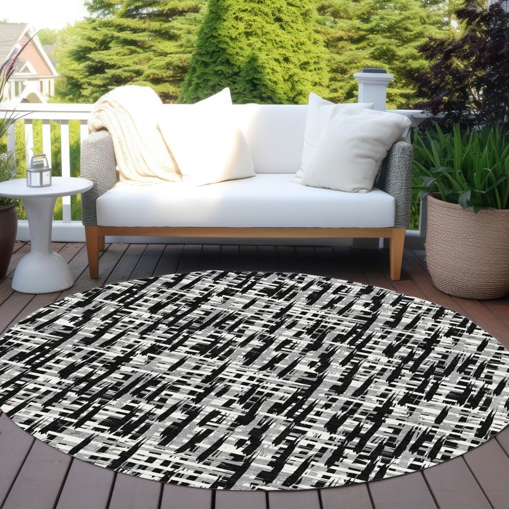 LOOMLAN Rugs Ayani Black Washable Indoor-Outdoor Rug