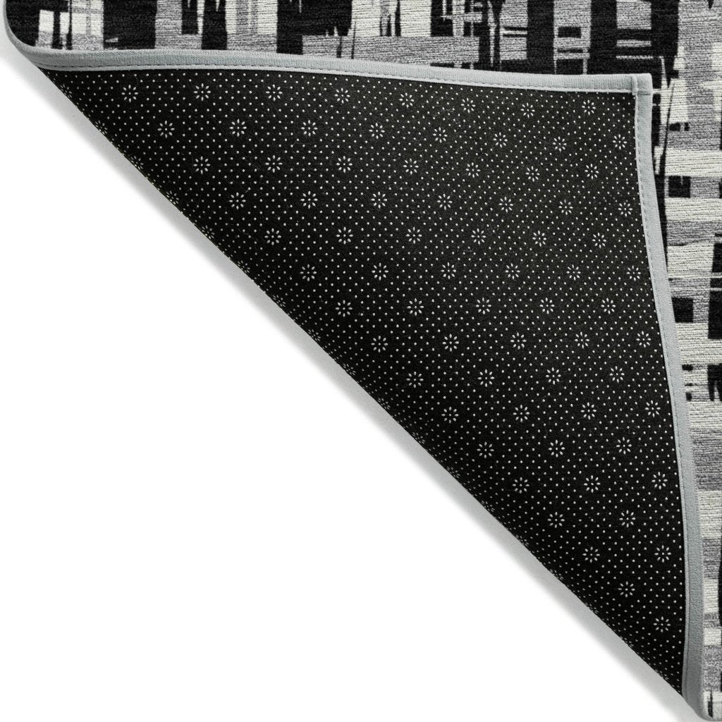 LOOMLAN Rugs Ayani Black Washable Indoor-Outdoor Rug