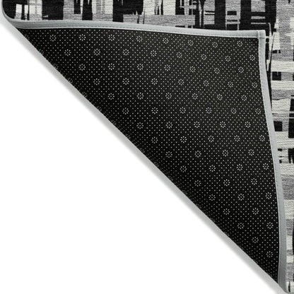 LOOMLAN Rugs Ayani Black Washable Indoor-Outdoor Rug