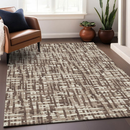 LOOMLAN Rugs Ayani Brown Washable Indoor-Outdoor Rug