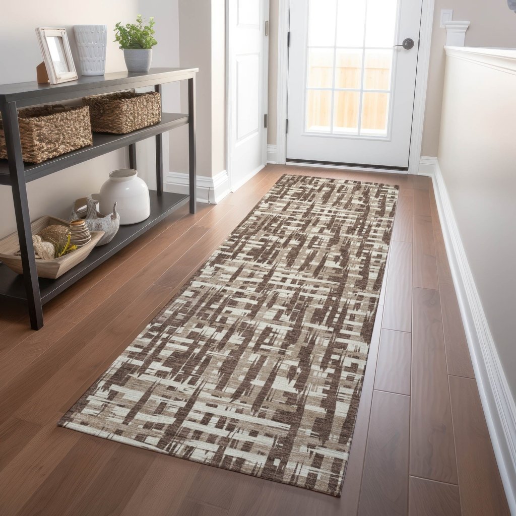 LOOMLAN Rugs Ayani Brown Washable Indoor-Outdoor Rug