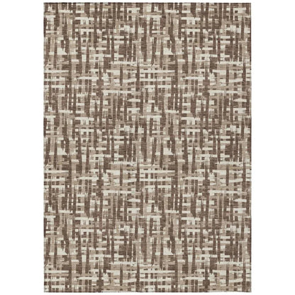 LOOMLAN Rugs Ayani Brown Washable Indoor-Outdoor Rug