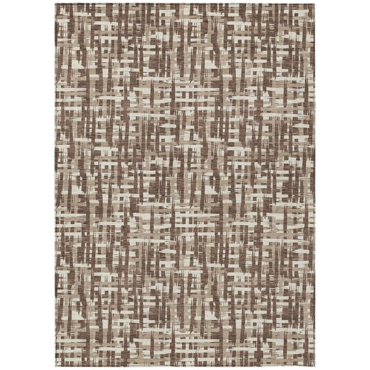 LOOMLAN Rugs Ayani Brown Washable Indoor-Outdoor Rug