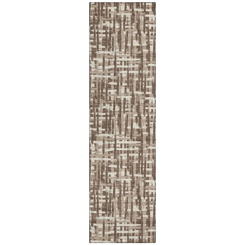 LOOMLAN Rugs Ayani Brown Washable Indoor-Outdoor Rug