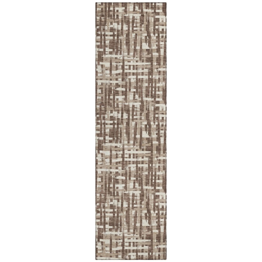 LOOMLAN Rugs Ayani Brown Washable Indoor-Outdoor Rug