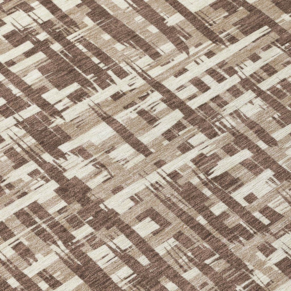 LOOMLAN Rugs Ayani Brown Washable Indoor-Outdoor Rug