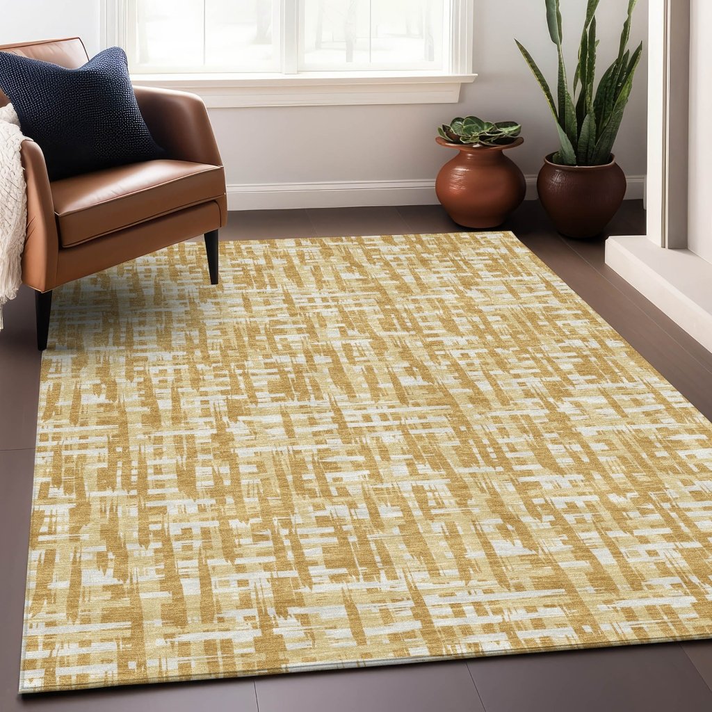 LOOMLAN Rugs Ayani Gold Washable Indoor-Outdoor Rug