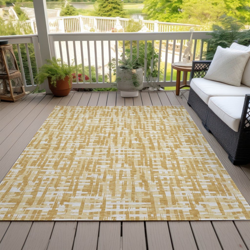 LOOMLAN Rugs Ayani Gold Washable Indoor-Outdoor Rug