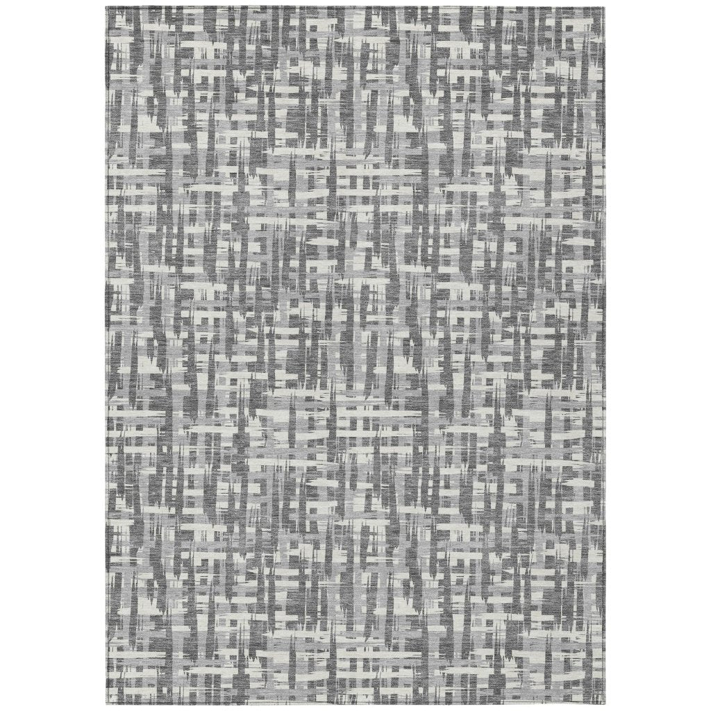 LOOMLAN Rugs Ayani Gray Washable Indoor-Outdoor Rug