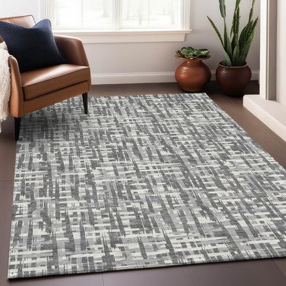LOOMLAN Rugs Ayani Gray Washable Indoor-Outdoor Rug