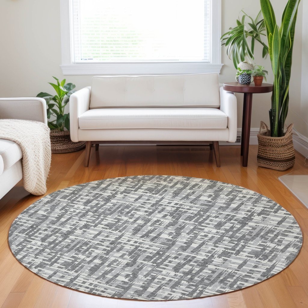 LOOMLAN Rugs Ayani Gray Washable Indoor-Outdoor Rug