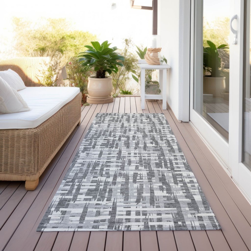 LOOMLAN Rugs Ayani Gray Washable Indoor-Outdoor Rug
