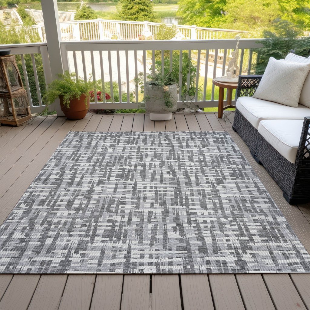 LOOMLAN Rugs Ayani Gray Washable Indoor-Outdoor Rug