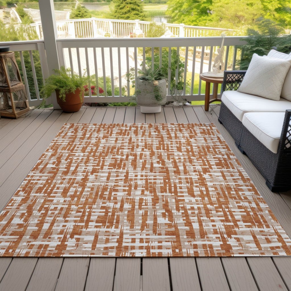 LOOMLAN Rugs Ayani Orange Washable Indoor-Outdoor Rug