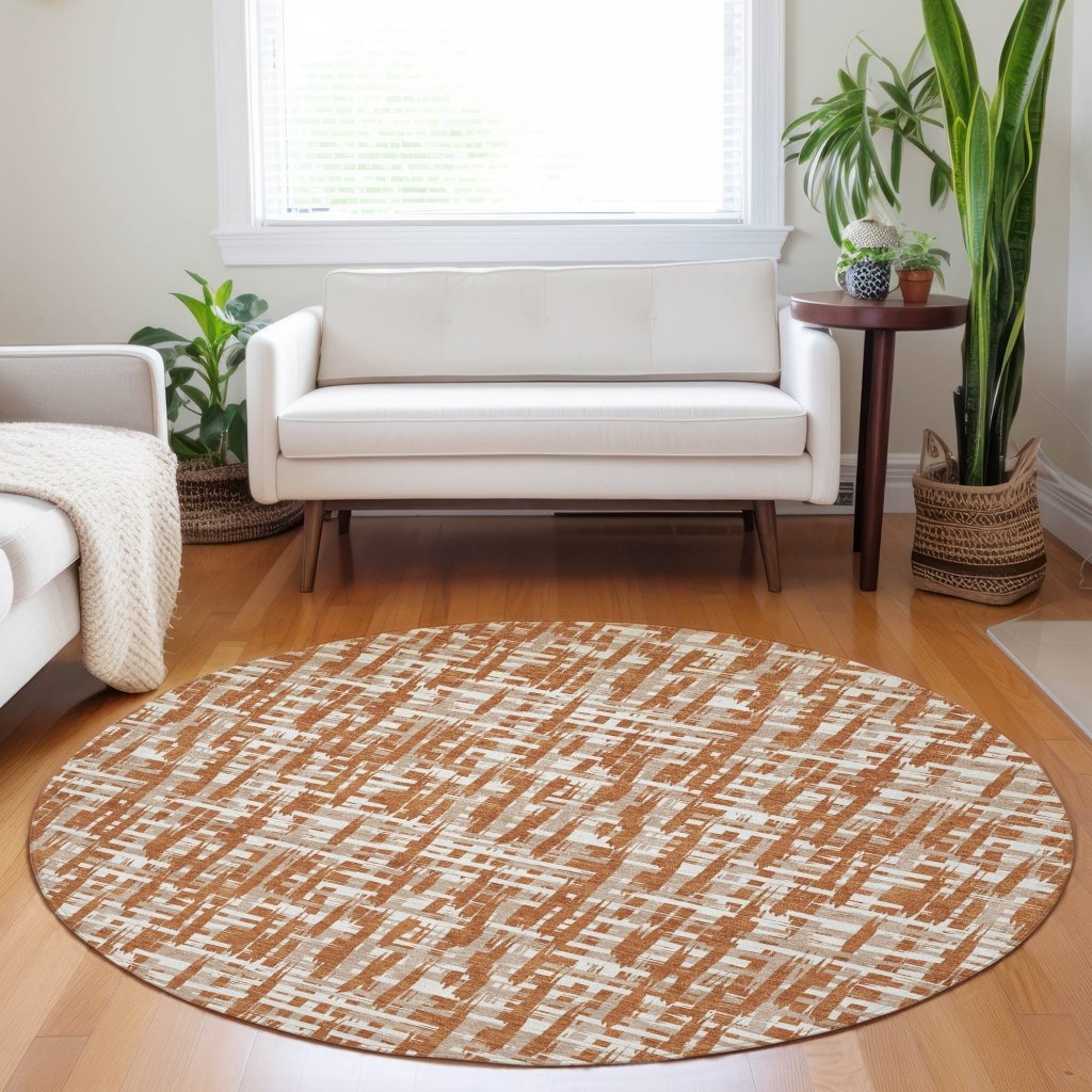 LOOMLAN Rugs Ayani Orange Washable Indoor-Outdoor Rug