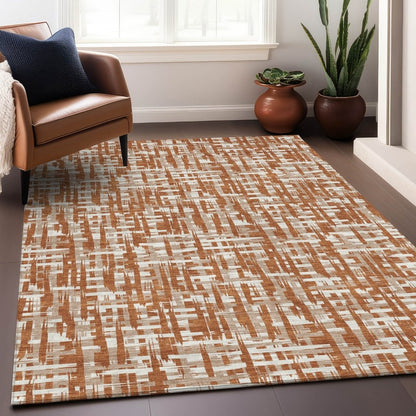 LOOMLAN Rugs Ayani Orange Washable Indoor-Outdoor Rug