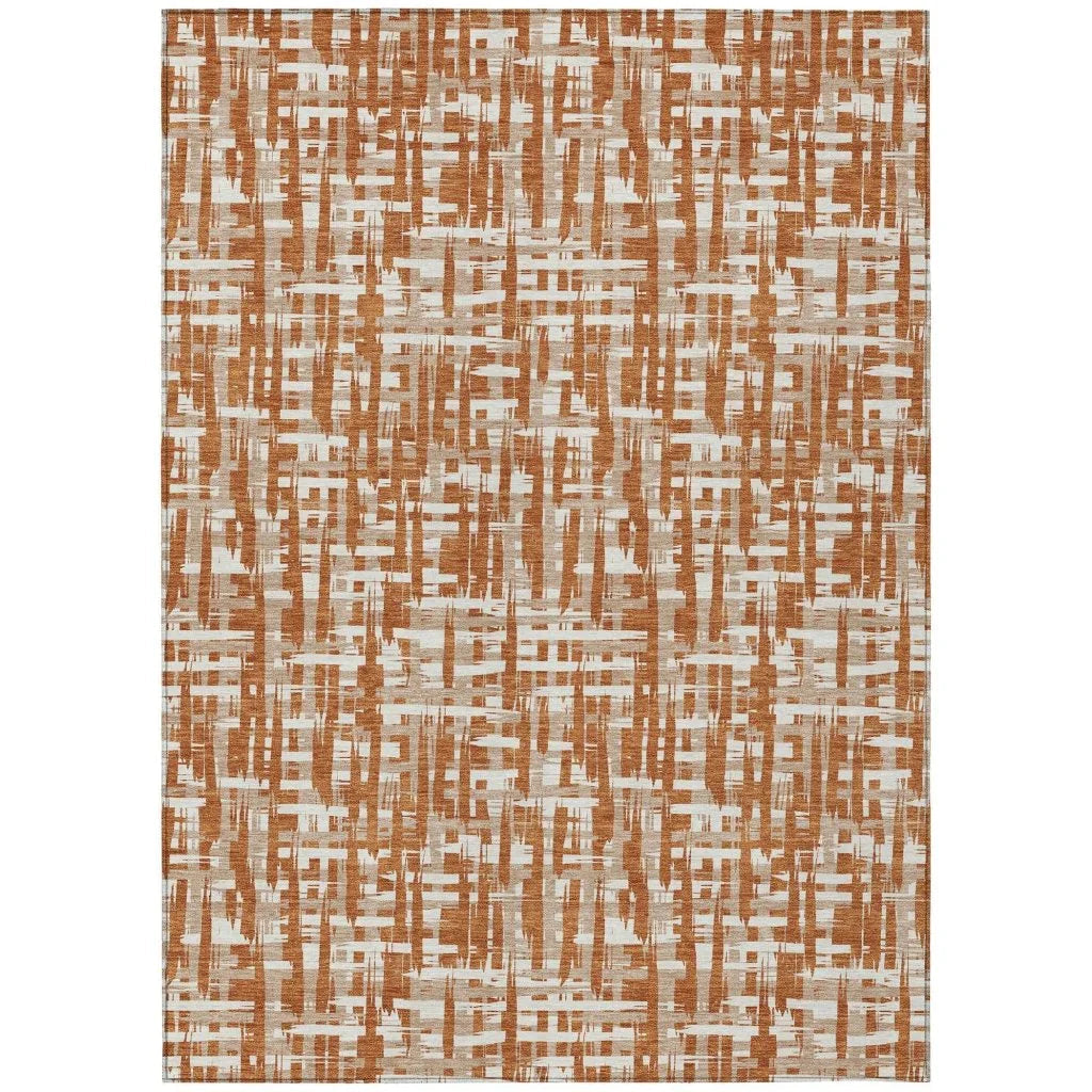 LOOMLAN Rugs Ayani Orange Washable Indoor-Outdoor Rug