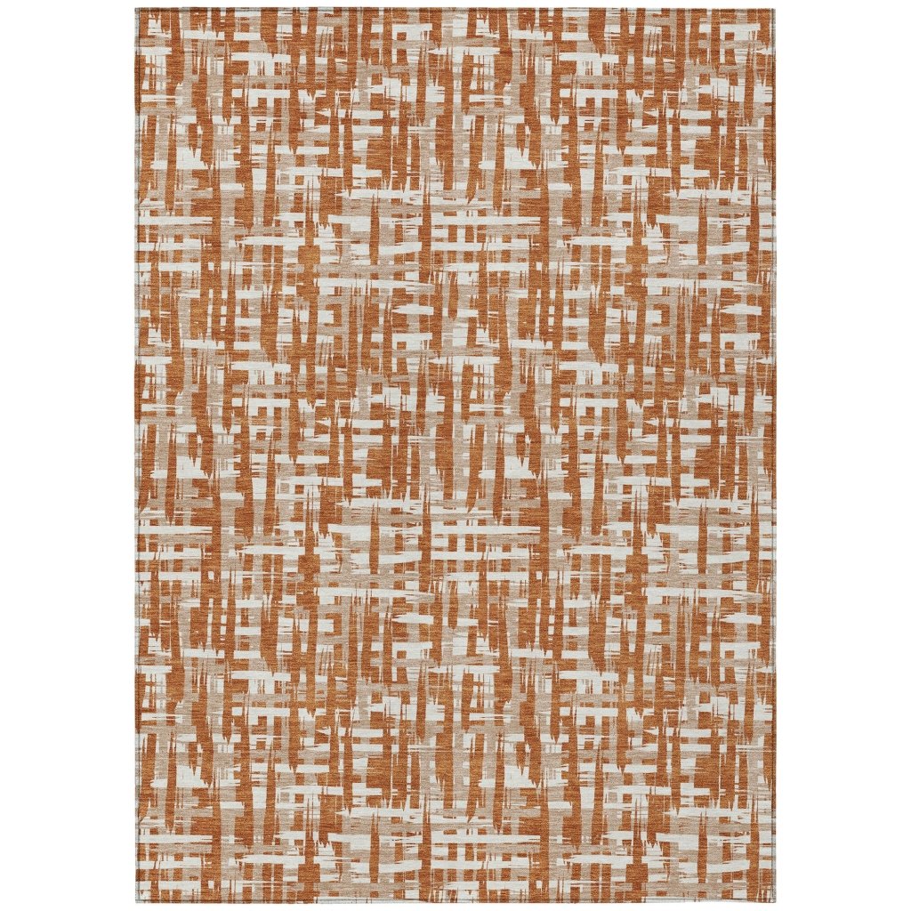 LOOMLAN Rugs Ayani Orange Washable Indoor-Outdoor Rug