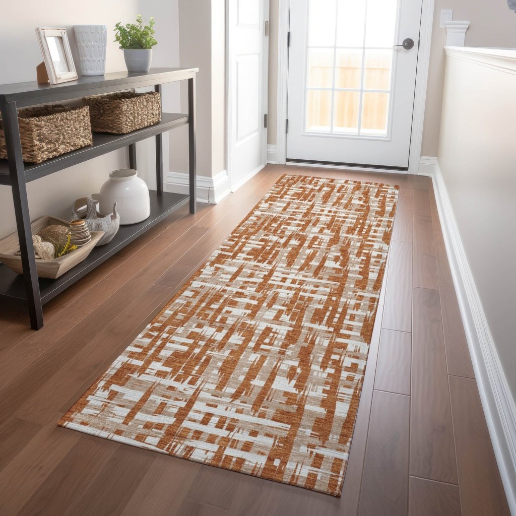 LOOMLAN Rugs Ayani Orange Washable Indoor-Outdoor Rug