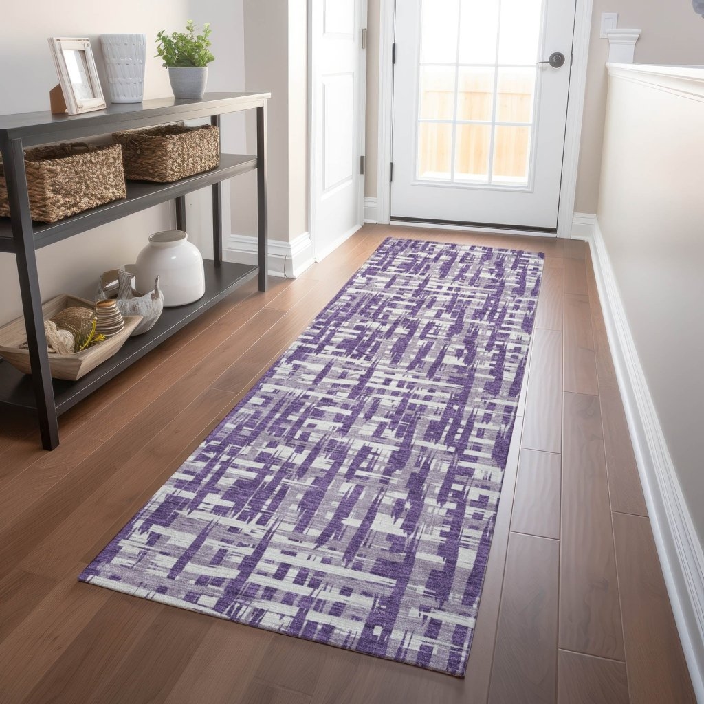 LOOMLAN Rugs Ayani Purple Washable Indoor-Outdoor Rug