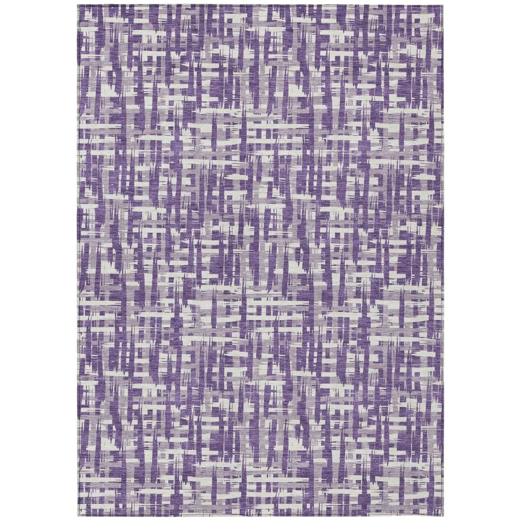 LOOMLAN Rugs Ayani Purple Washable Indoor-Outdoor Rug