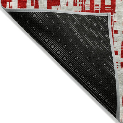 LOOMLAN Rugs Ayani Red Washable Indoor-Outdoor Rug