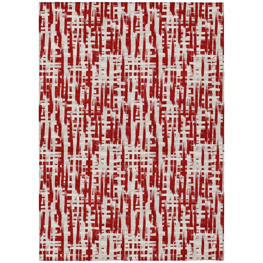 LOOMLAN Rugs Ayani Red Washable Indoor-Outdoor Rug
