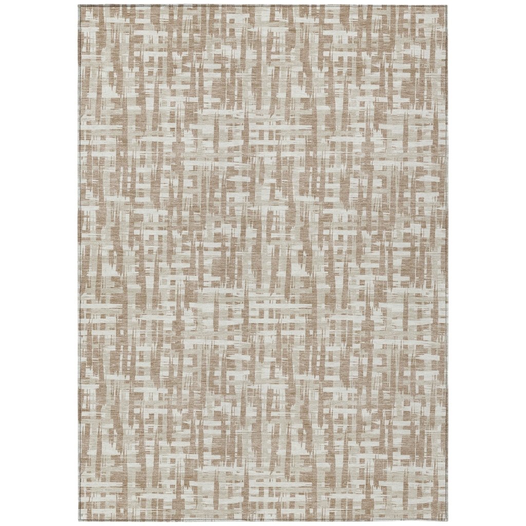 LOOMLAN Rugs Ayani Tan Washable Indoor-Outdoor Rug