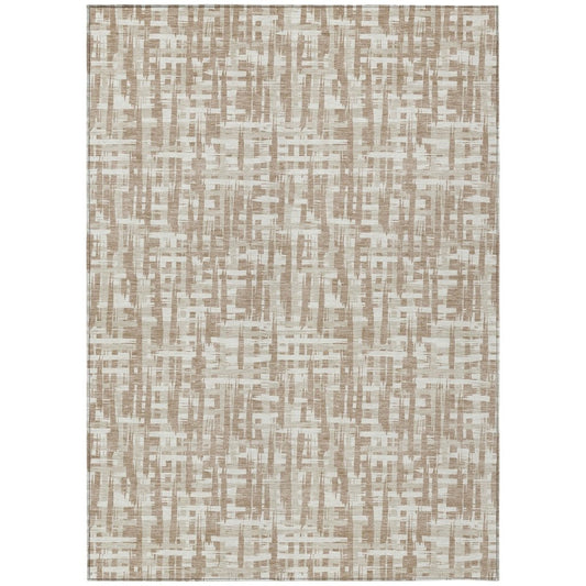 LOOMLAN Rugs Ayani Tan Washable Indoor-Outdoor Rug