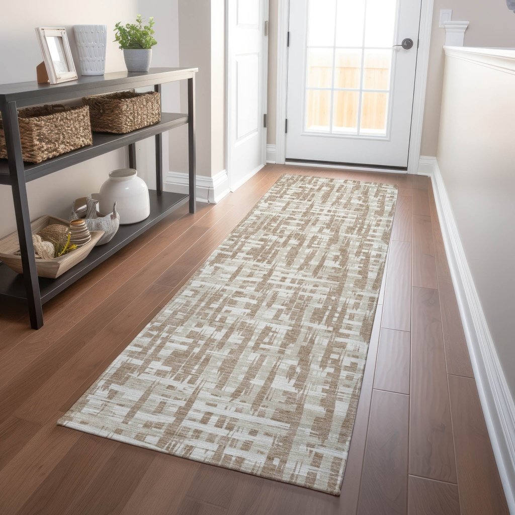 LOOMLAN Rugs Ayani Tan Washable Indoor-Outdoor Rug