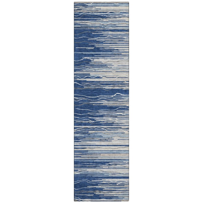 LOOMLAN Rugs Ayra Blue Washable Indoor-Outdoor Rug