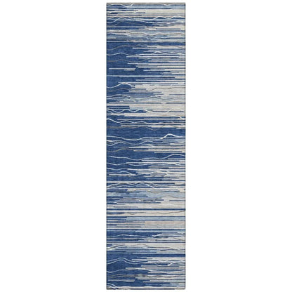 LOOMLAN Rugs Ayra Blue Washable Indoor-Outdoor Rug