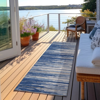 LOOMLAN Rugs Ayra Blue Washable Indoor-Outdoor Rug