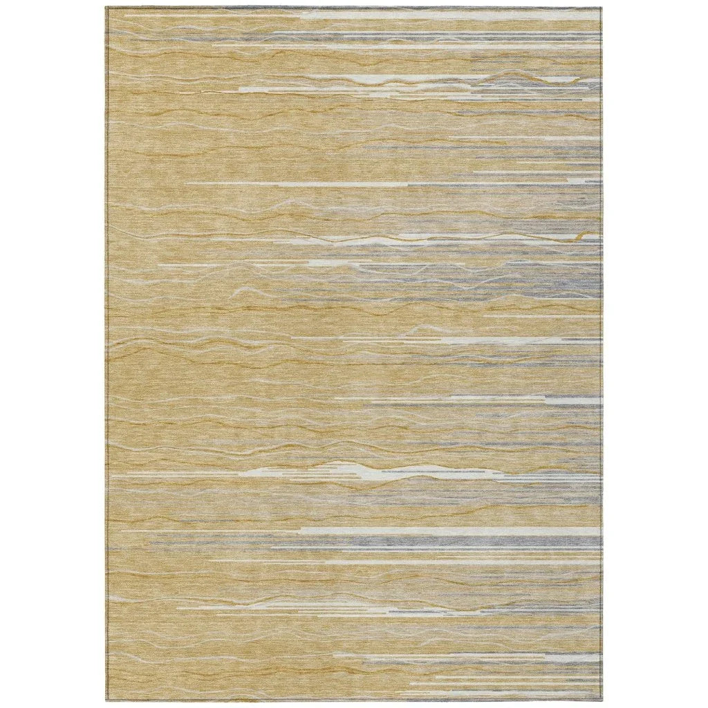 LOOMLAN Rugs Ayra Gold Washable Indoor-Outdoor Rug