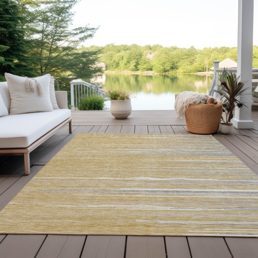 LOOMLAN Rugs Ayra Gold Washable Indoor-Outdoor Rug