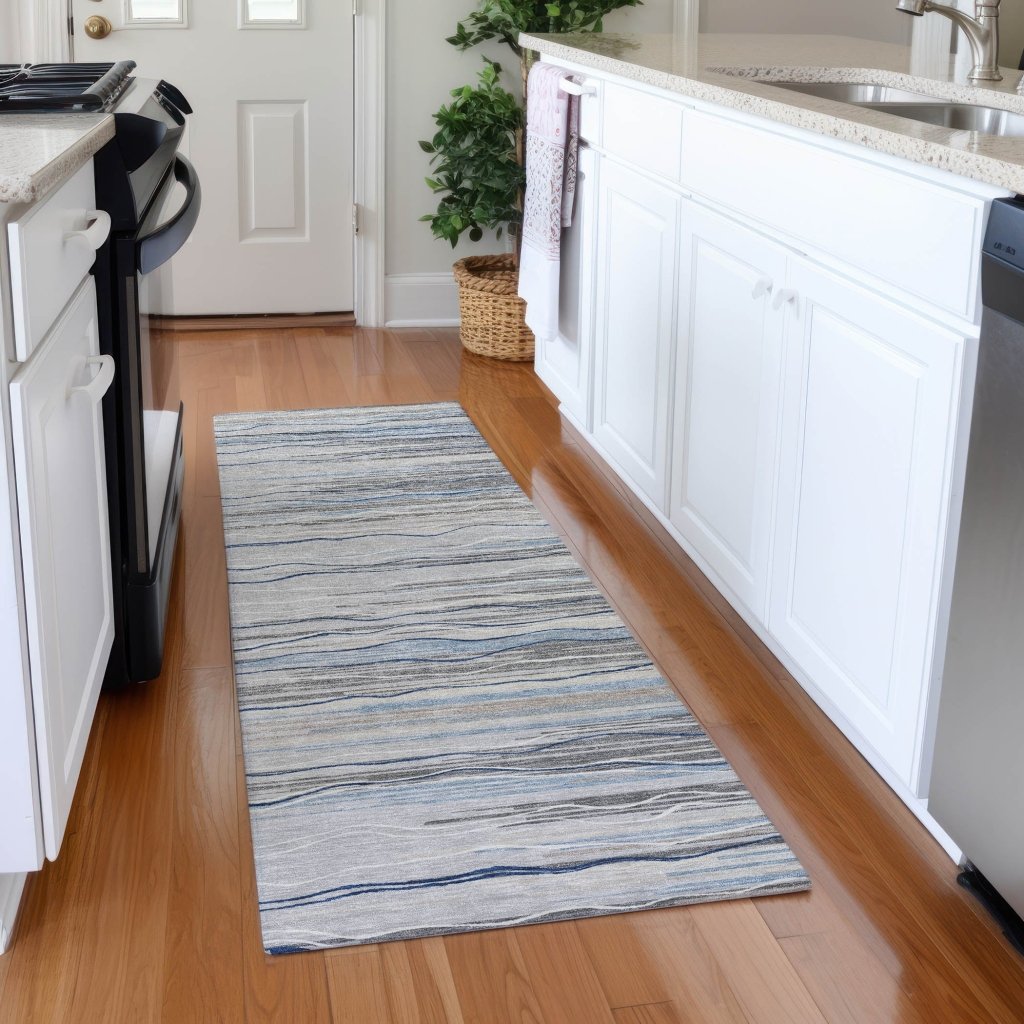 LOOMLAN Rugs Ayra Gray Washable Indoor-Outdoor Rug