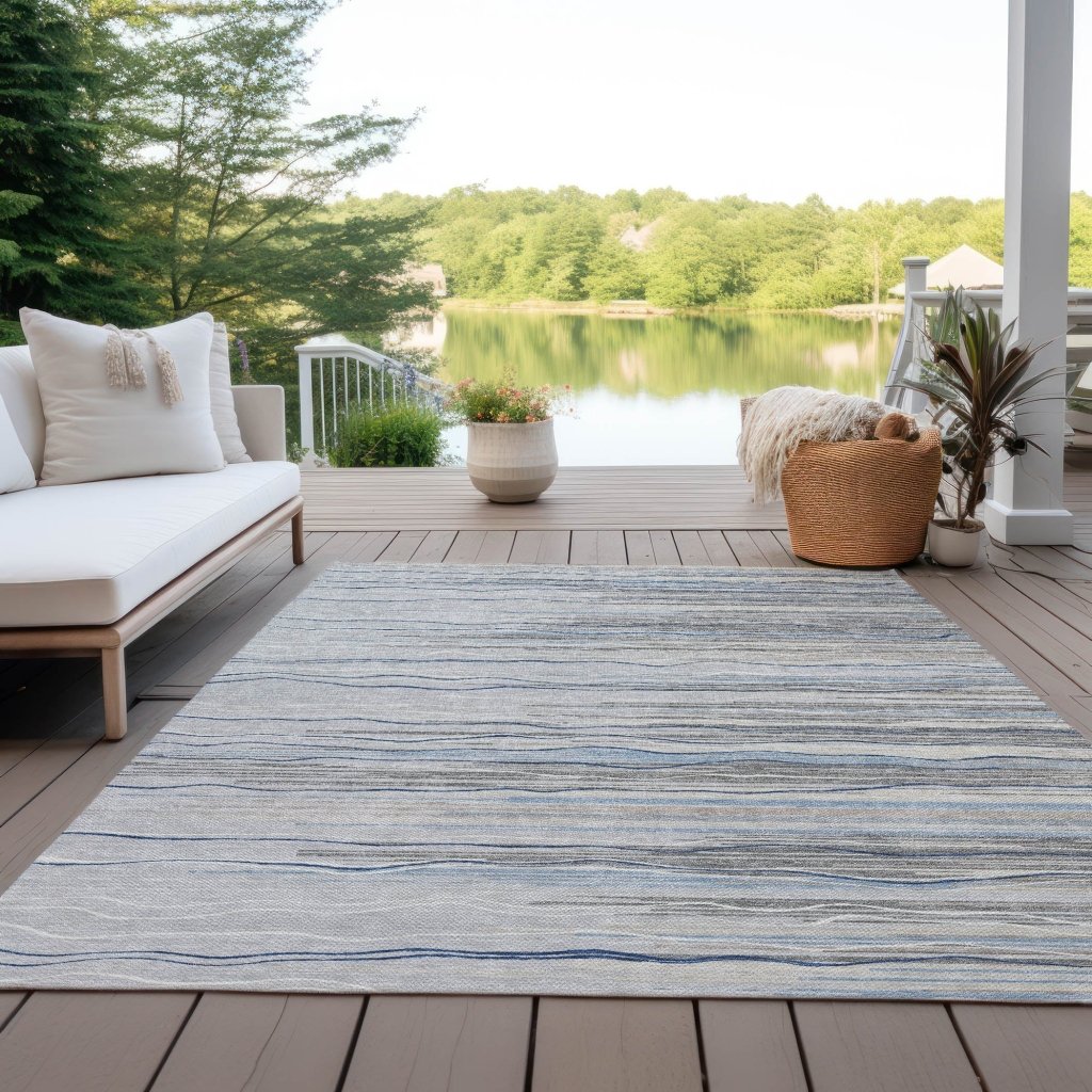 LOOMLAN Rugs Ayra Gray Washable Indoor-Outdoor Rug