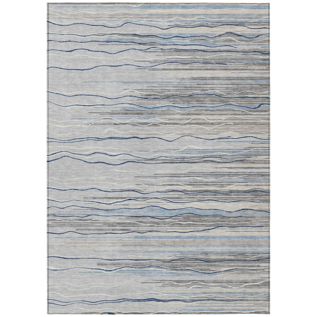 LOOMLAN Rugs Ayra Gray Washable Indoor-Outdoor Rug