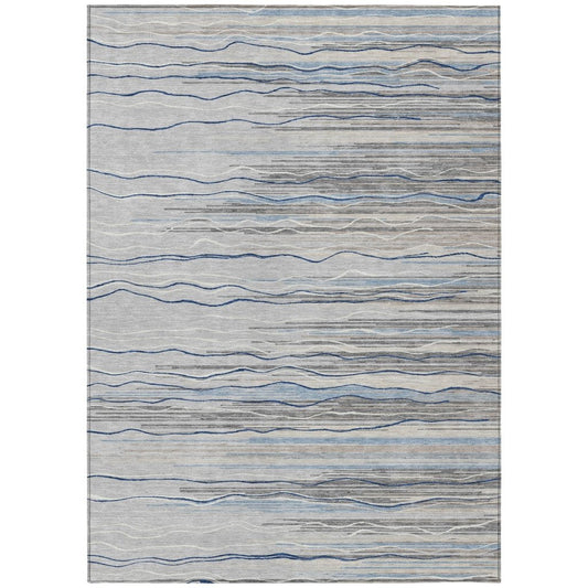 LOOMLAN Rugs Ayra Gray Washable Indoor-Outdoor Rug
