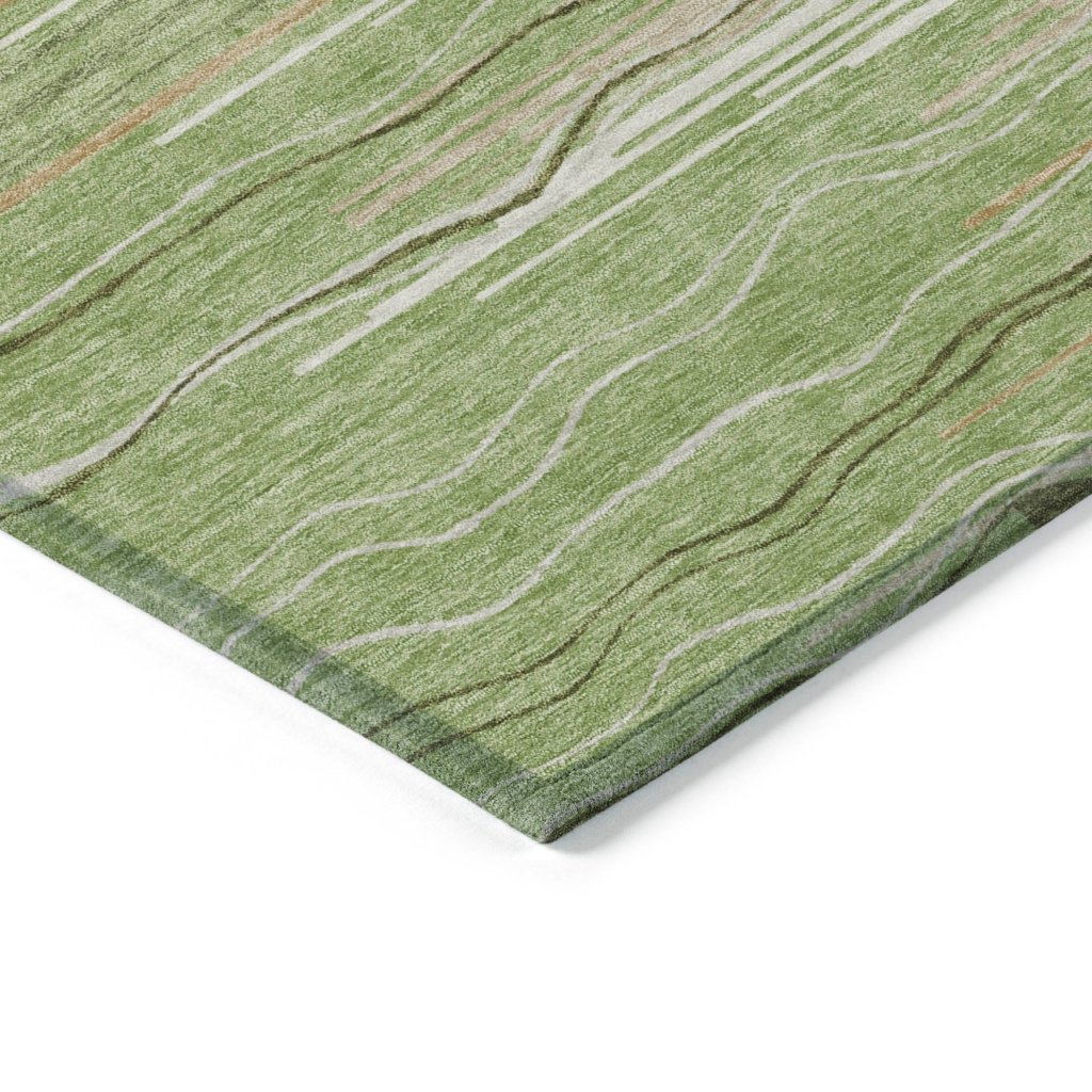 LOOMLAN Rugs Ayra Green Washable Indoor-Outdoor Rug