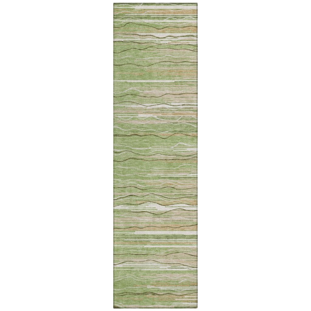LOOMLAN Rugs Ayra Green Washable Indoor-Outdoor Rug