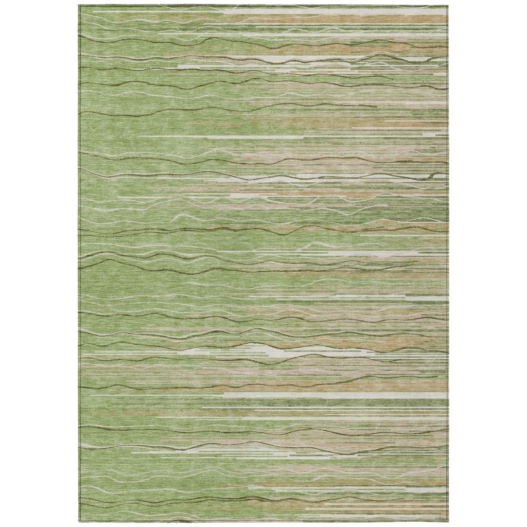 LOOMLAN Rugs Ayra Green Washable Indoor-Outdoor Rug