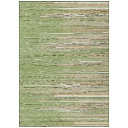 LOOMLAN Rugs Ayra Green Washable Indoor-Outdoor Rug