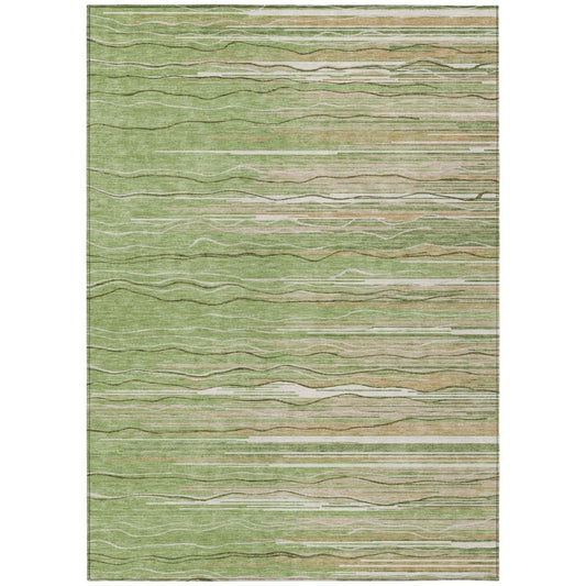 LOOMLAN Rugs Ayra Green Washable Indoor-Outdoor Rug