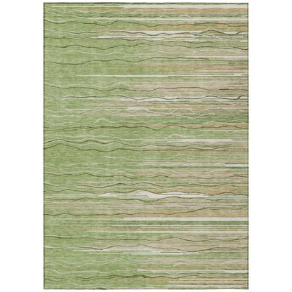 LOOMLAN Rugs Ayra Green Washable Indoor-Outdoor Rug