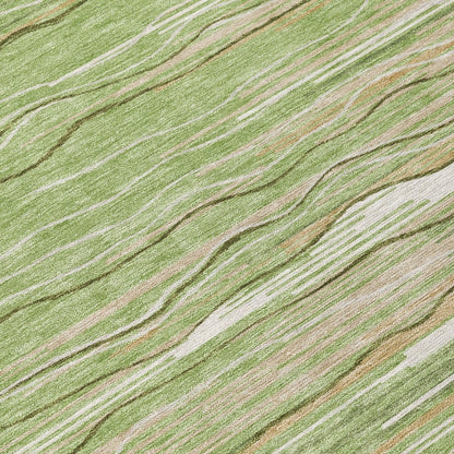 LOOMLAN Rugs Ayra Green Washable Indoor-Outdoor Rug
